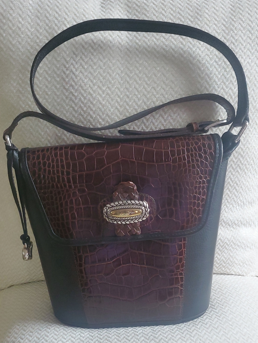 Brighton Magdaleine Two Tone Leather Shoulder/ Crossbody Bag